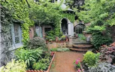  ??  ?? The Cotswold-style garden of Claire and Jamie Wright on Point Grey Road is included on the tour again after it was such a huge hit two years ago. The garden includes bricks laid in a herringbon­e pattern and a courtyard floor featuring limestone...