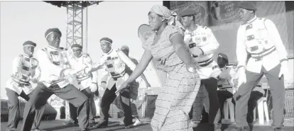  ??  ?? Ben Arinoti dancers on stage at White City Stadium in Bulawayo