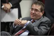  ?? ALEX BRANDON — ASSOCIATED PRESS FILE ?? In a Jan. 2, 2020, photo, Washington Redskins owner Dan Snyder listens to head coach Ron Rivera during a news conference at the team’s training facility in Ashburn, Va.