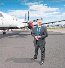  ??  ?? Mr Hinkles is proud of the way Loganair has coped with the pandemic