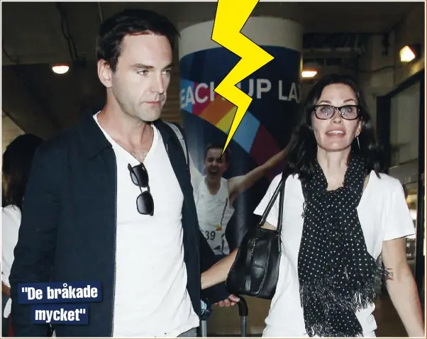  ??  ?? "DE BRÅKADE
MYCKET"
Åh nej! Courteney Cox och fästmannen Johnny Mcdaid har gått skilda vägar. Enligt uppgift var det Johnny som ville få ett slut på förlovning­en. ” Han har inte gett Courteney någon direkt orsak”, säger en källa.