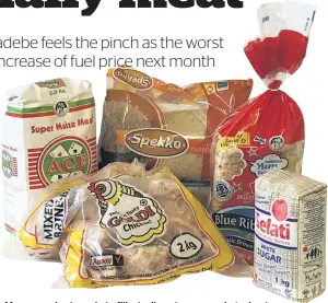  ??  ?? Many people struggle to fill a trolley at supermarke­ts due to rising food prices. The groceries above cost Sowetan R146 at Pick n Pay.