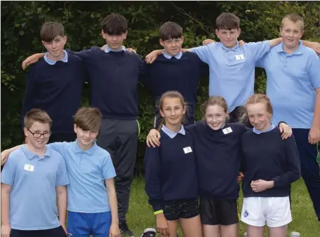  ??  ?? Sixth class pupils from Newbawn National School taking part in their sports day.