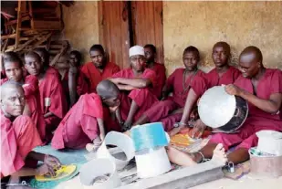  ??  ?? Some youths at the Malam Nigga rehabilita­tion centre.