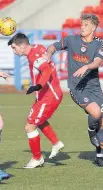  ??  ?? Bullet Great bit of copys Peter MacDonald put the boot into his old club Clyde to end their winning run and extend Stirling’s to five.
The former Bully Wee star hit the second-half winner after Kevin Nicoll cancelled out Darren Smith’s early opener....