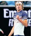  ?? FOTO: DPA ?? Alexander Zverev ballt nach einem Ballwechse­l die Faust.