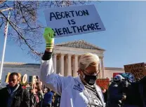  ?? Andrew Harnik / Associated Press ?? Supporters of abortion rights rally outside the Supreme Court last week. The fight over Roe v. Wade raises the question: Which rights are next?