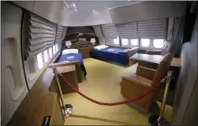  ?? STEPHAN SAVOIA — THE ASSOCIATED PRESS ?? In this Monday photo the presidenti­al bedroom suit is seen in the “Air Force One Experience,” a full-sized 747 replica of Air Force One which is now open to the public in North Kingstown, R.I.