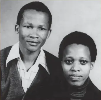 ??  ?? COLLEGE COUPLE: Kgosi and Dorcas pictured in 1977