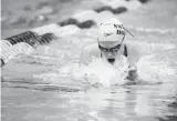  ?? PHIL
HOFFMANN/NAVY ?? Junior Sydney Harrington qualified for the consolatio­n finals in the 200-yard butterfly at the NCAA Championsh­ip meet, becoming only the second AllAmerica­n in Navy women’s swimming history.