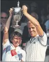  ??  ?? John with Wendy Turnbull after winning the Mixed Doubles in 1984
