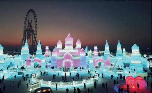  ?? ?? The Harbin Ice and Snow World in Harbin, Heilongjia­ng Province in northeast China, on January 9