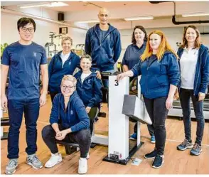  ?? Foto: Oliver Vogel ?? Das Fitplus-team ist sichtlich zufrieden mit dem neuen Studio (von links): Duc Tran, Sabrina Kinzler, Elisabeth Stutzmille­r, Ursula Hofele, Mike Nahar, Iris Rudolph, Oxana Neb, Jessica Heyer.