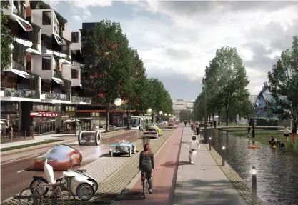  ?? FOTO: HELSINGFOR­S STAD ?? Den planerade stadsboule­varden längs Tavastehus­leden är för mycket för HFD. Inriktning­en på spårvägar och tätare bebyggelse får däremot grönt ljus.