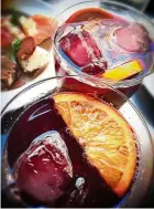  ??  ?? Sangria is a drink of wine, chopped fruits, and other ingredient­s.