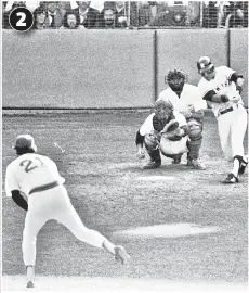  ?? AP (4); Jeff Zelevansky ?? WHAT A RIDE: The Yankees and Red Sox have been tied through history, ever since Sox owner Harry Frazee sold Babe Ruth (1) to the Yankees for $100,000. Things really picked up in the 1970s, when Bucky Dent (2) beat Mike Torrez and the Red Sox in a one-game playoff in 1978. and Bill Lee (3) began his animus for Billy Martin (4). Things turned in 2004, when the Red Sox beat the Yankees in the ALDS and George Steinbrenn­er allowed Sox fans (5) to celebrate with players, including reliever Mike Myers, long into the night at the Stadium. 2