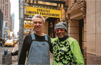  ?? HBO ?? Director Spike Lee, right, diverts from what actually happens in the stage show to portray the people referenced in a Janelle Monae song about racial justice. Byrne asked Monae for her blessing to cover it.