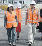  ?? PHOTO: GERARD O’BRIEN ?? Home turf . . . Health Minister Ayesha Verrall is shown around the new Dunedin hospital site by colleagues Rachel Brooking and David Clark.