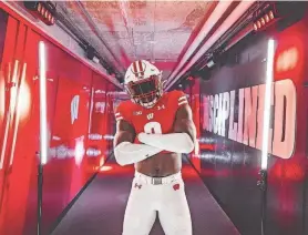  ?? COURTESY OF SAMUEL LATEJU ?? Wisconsin football recruit Samuel Lateju, a 6-foot-5, 230-pound, outside linebacker/edge rusher, is a native of Nigeria, who came to the United States to attend a boarding school in New Jersey.