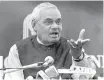  ?? Picture: TC Malhotra ?? Indian politician and poet Atal Bihari Vajpayee in 1988.
