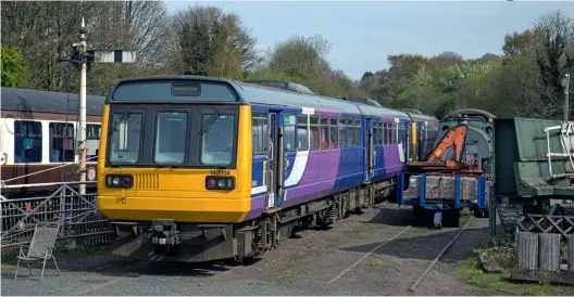  ?? (Richard Hargreaves) ?? 142004 at Horsehay on the Telford Steam Railway on April 24 having arrived on April 22/23 to join 142058 and 144013 on site.