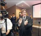  ?? EMMANUEL DUNAND/AFP ?? Spain has withdrawn a European arrest warrant for Catalonia’s sacked leader Carles Puigdemont (pictured) and four of his former ministers.