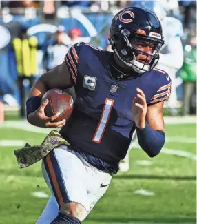  ?? MATT MARTON/USA TODAY SPORTS ?? Bears QB Justin Fields should have a lot more help at his disposal in 2023.