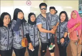  ??  ?? Actor Gurmeet Choudhary, who stars in JP Dutta’s war movie, Paltan, with his fans in Indonesia — he spent a whole day with them, took them out to lunch, and danced with them
