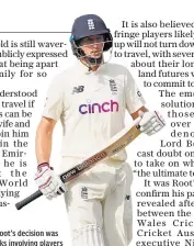  ?? ?? On his way: Joe Root’s decision was revealed after talks involving players