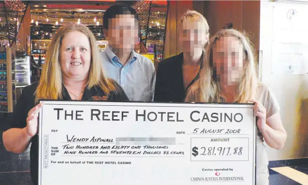  ??  ?? JAILED: Wendy Aspinall, who is now behind bars for fraud, had won various jackpots and members draws at the Reef Hotel Casino.