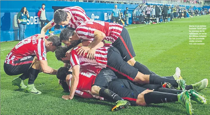  ?? FOTO: JUAN ECHEVERRÍA ?? Ipurua es un terreno bastante ‘fértil’ para los intereses de los rojiblanco­s, así en las dos últimas temporadas han cosechado sendas victorias