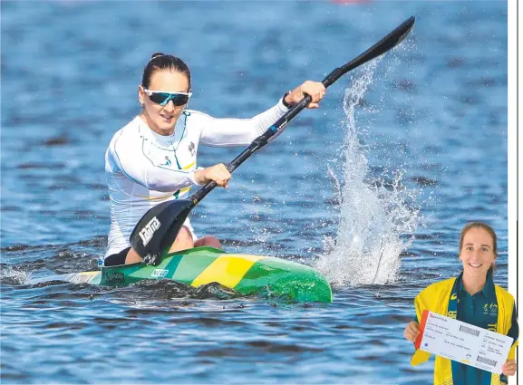  ?? Main picture: PADDLE AUSTRALIA ?? Cat McArthur had an emotional time before she received her boarding pass to the Olympics (inset)