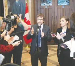  ?? ADRIAN WYLD / THE CANADIAN PRESS ?? Minister of Canadian Heritage Steven Guilbeault insists a panel’s recommenda­tions is
aimed at cultural content and not news media organizati­ons.