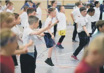  ?? ?? Children enjoying the Skipping Festival at the Beacon of Light.