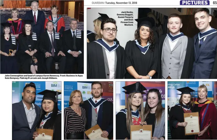  ??  ?? John Connoughto­n and head of campus Karen Hennessy. Front: Business in Aqua Kate Dempsey, Pádraig Ó Lorcain and Joseph Gibbons. Lahiru Fernando and Shehara Peiris from Wexford. Grace and Brendan Wright from Mayglass. Jack Denby, Gemma Duggan, Daniel Finnerty and Oisin Firman from Wexford. Tanya and Clodagh Downes from Wexford. Emma Whitty from Wexford and Dr Jeanette Davies.