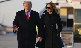  ?? Photograph: Patrick Semansky/AP ?? Donald and Melania Trump board Air Force One at Andrews Air Force Base, Maryland on Wednesday.