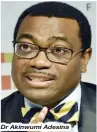  ??  ?? Dr Akinwumi Adesina