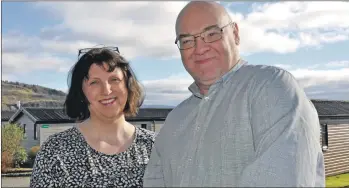  ??  ?? Anam Cara Fasgadh co-founders Susan and Andrew Simpson at Tralee Bay Holiday Park.