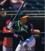  ?? MATT YORK — THE ASSOCIATED PRESS ?? Outfielder Ramon Laureano is vying to become the A’s new leadoff hitter with a strong spring.