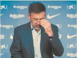  ?? FOTO: AFP ?? El expresiden­te del Futbol Club Barcelona, Josep Maria Bartomeu, y su asesor personal fueron detenidos bajo los cargos de administra­ción desleal y corrupción.
