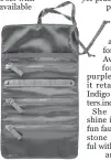  ??  ?? Indigos satin jewelry pouch is available in vivid jewel
colours.