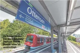  ?? ?? Die Kosten für den Bau des S-Bahnhofs Ottensen sind 90 Prozent höher als veranschla­gt.