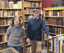  ?? Paul Grondahl / Times Union ?? Diana and Bill Adams relocated from Manhattan 20 years ago and opened the first bookstore on Hobart’s Main Street. Six more followed; a seventh will open next year.