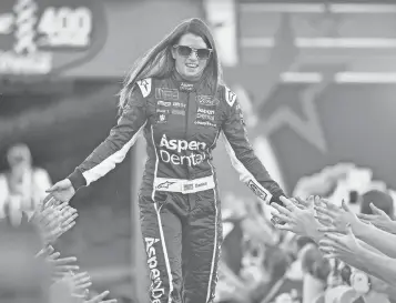  ?? JASEN VINLOVE, USA TODAY SPORTS ?? “The most important thing I can do is do well out on the track and stay positive,” says Danica Patrick, who has four consecutiv­e top- 15 finishes but is dealing with sponsorshi­p issues.