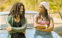  ?? AP PHOTOS ?? This image released by Paramount Pictures shows Kingsley Ben-Adir (left) and Lashana Lynch in ‘Bob Marley: One Love’.