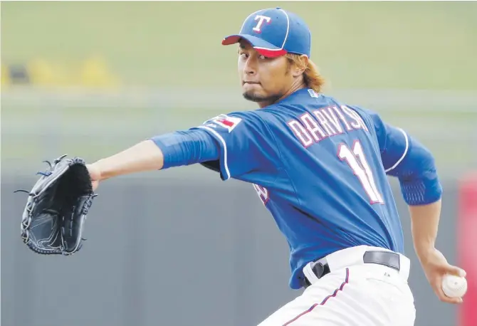  ??  ?? YU DARVISH sigue siendo una de las figuras importante­s en el cuerpo monticular de los Vigilantes de Texas.