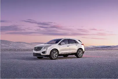  ?? Photos courtesy of Cadillac ?? ■ The 2023 Cadillac XT5 Premium Luxury shown in Crystal White Tricoat is shown.