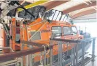  ?? ?? Shannon class lifeboat inside the new station building.