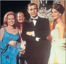  ??  ?? Luciana Paluzzi, far left, with Sir Sean in Thunderbal­l