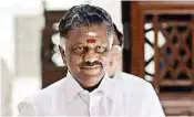  ??  ?? Tamil Nadu Chief Minister O Panneersel­vam